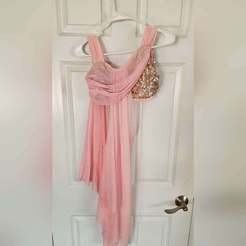 Pink Sequin 2 Piece Dance Costume